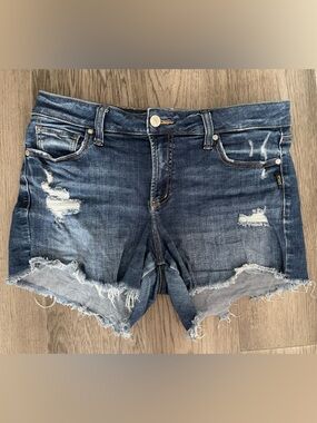 Silver Jeans Dark Blue Distressed Cutoff Shorts
